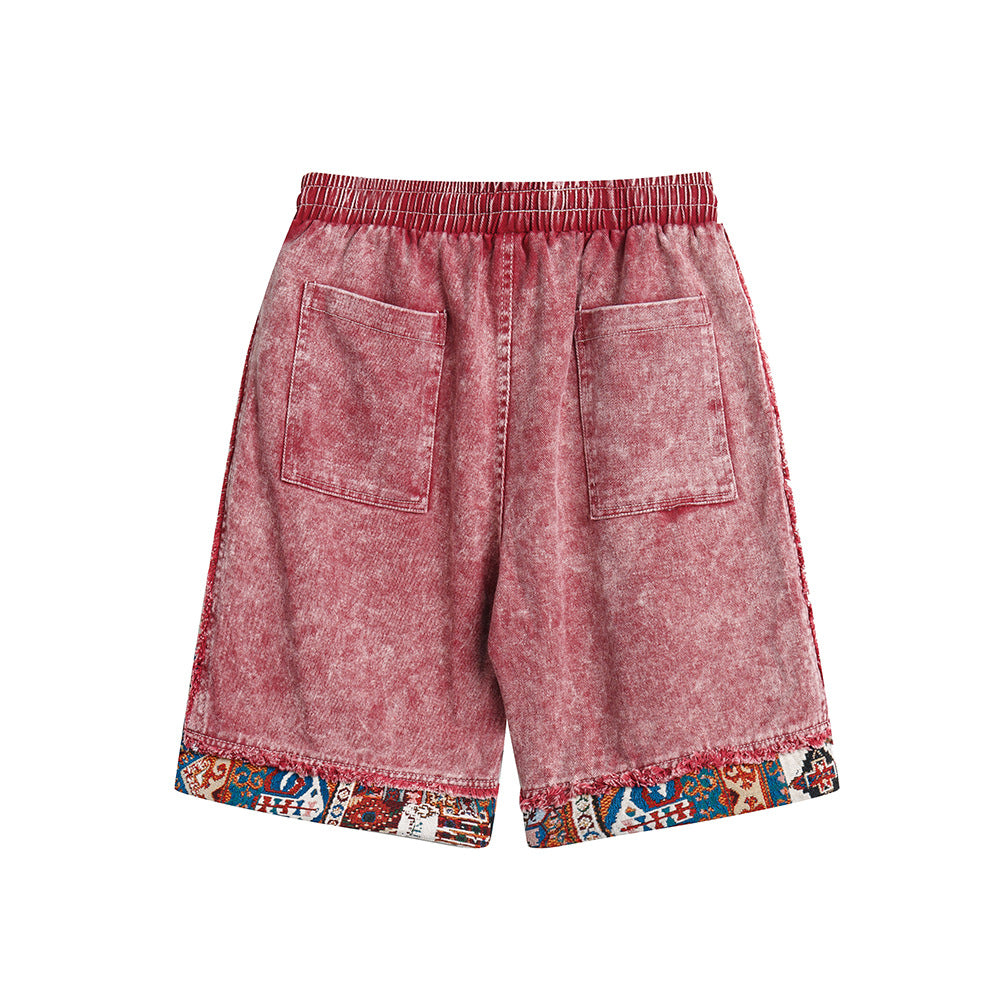 Shorts Reto de mezclilla lavada vintage