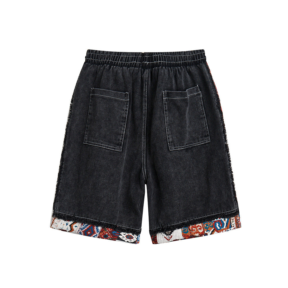 Shorts Reto de mezclilla lavada vintage