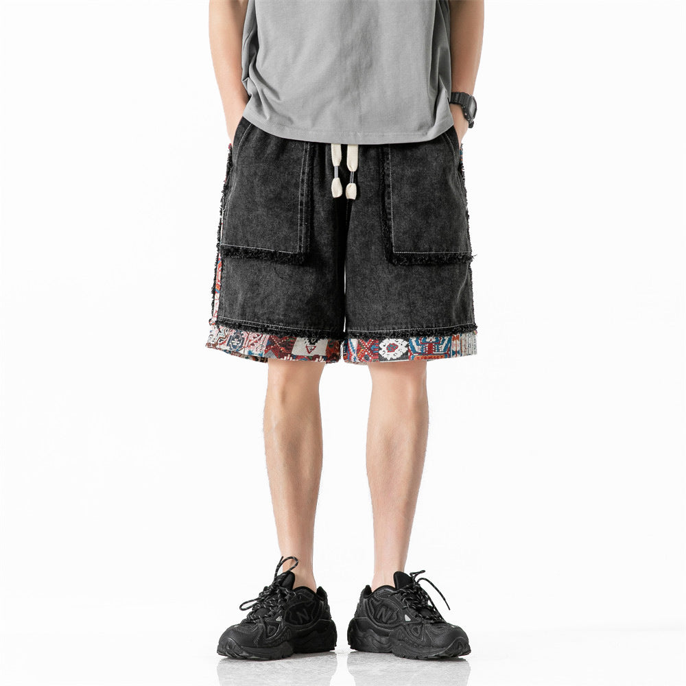 Shorts Reto de mezclilla lavada vintage