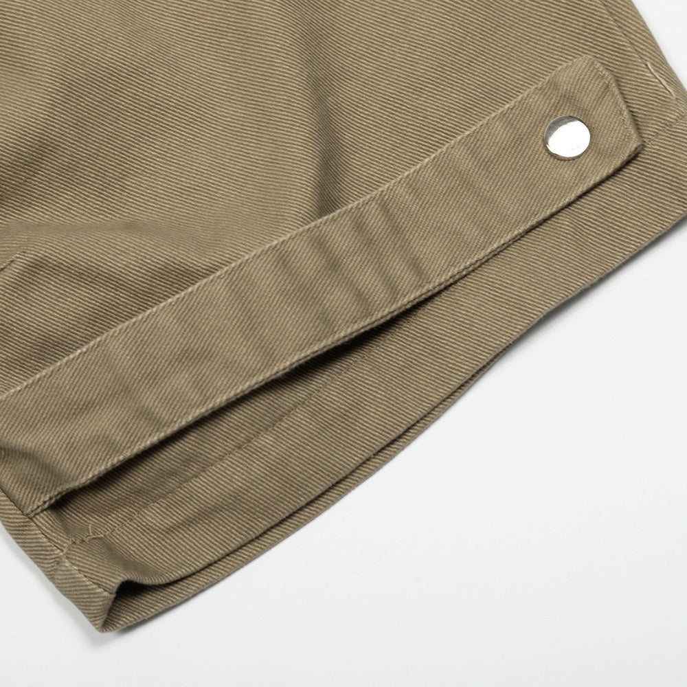 Solid Color Pleated Wide Leg Short