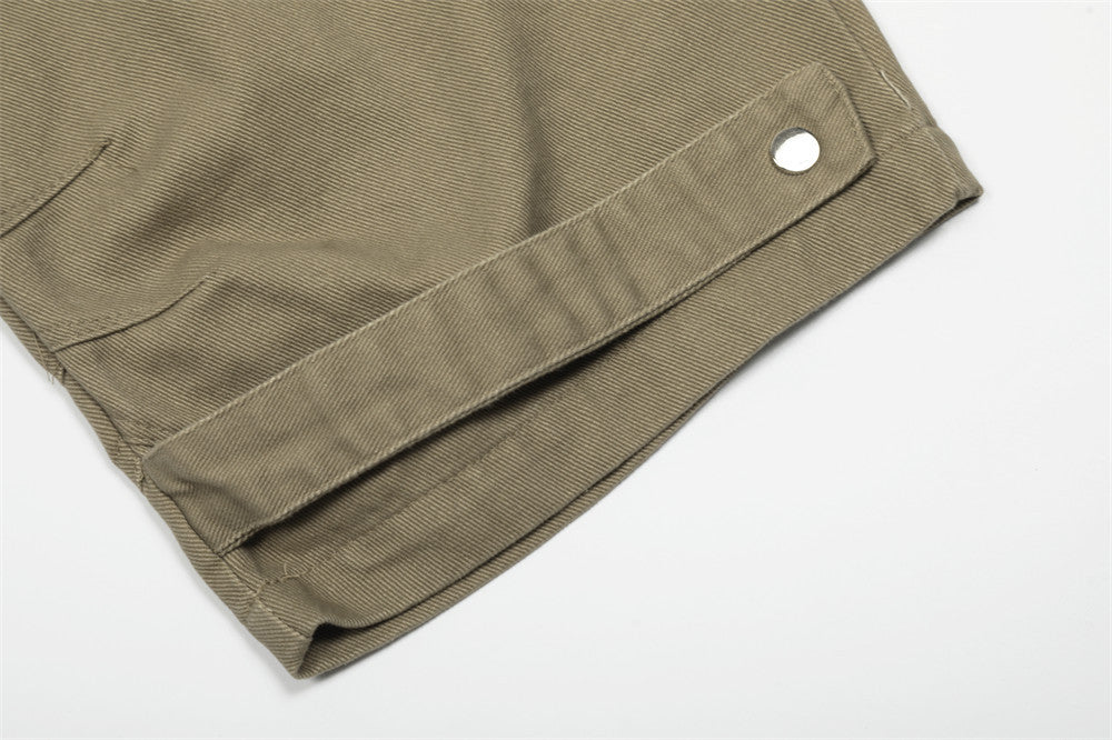 Solid Color Pleated Wide Leg Short