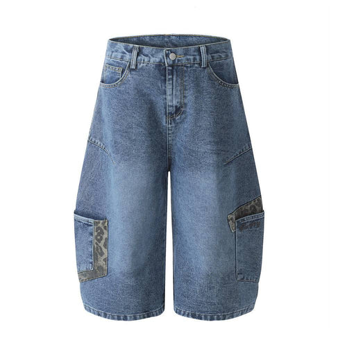 Pantalones cortos de pierna ancha con estampado de leopardo - Negro / S