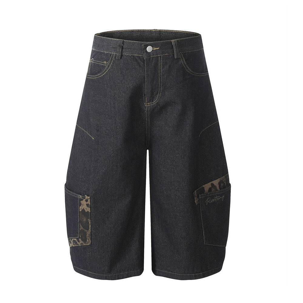 Leopard Print Wide Leg Jorts