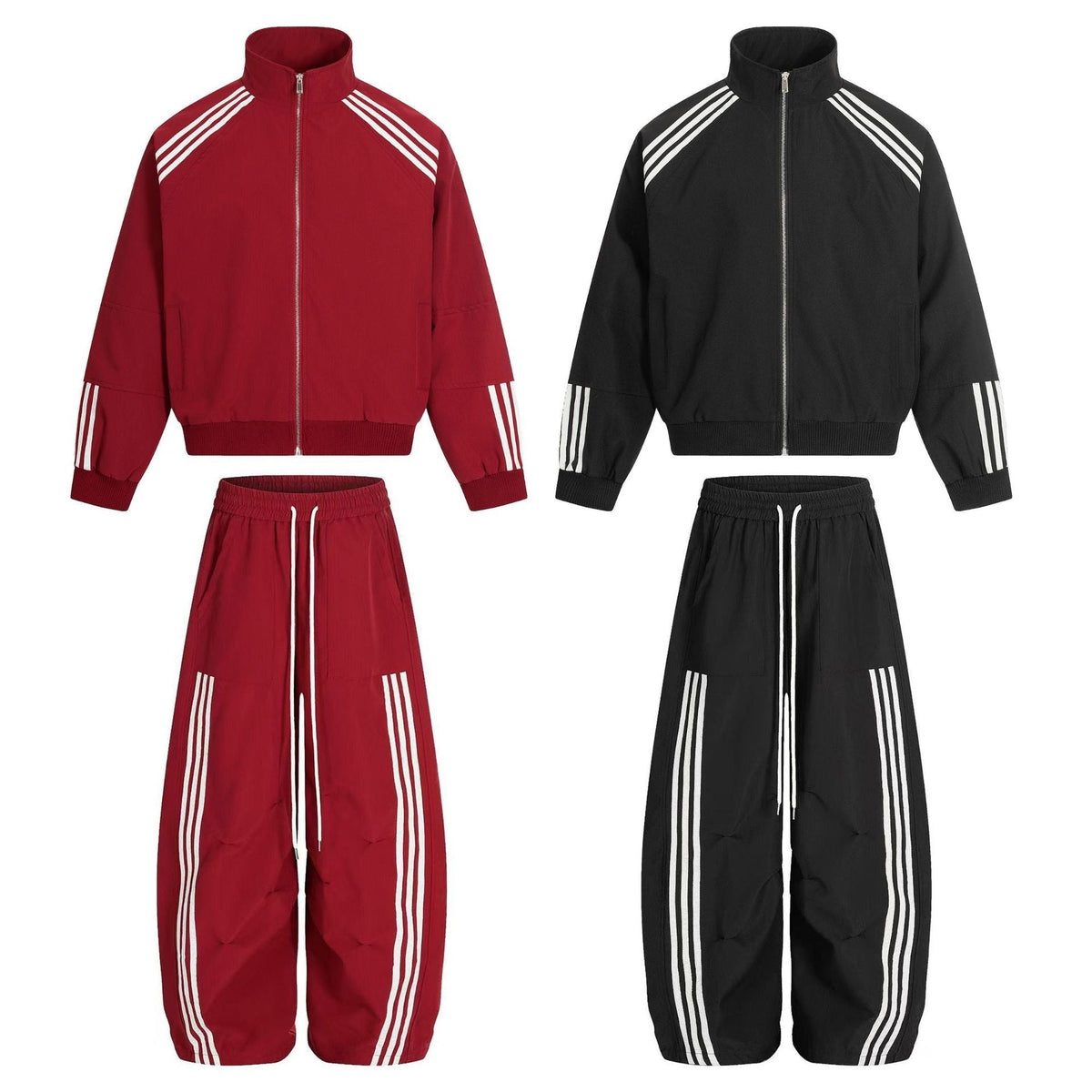 Striped Athletic Jogger Pants & Windbreaker Jacket