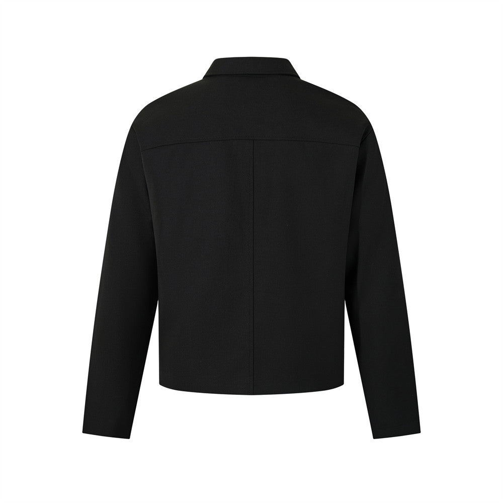 Trendy Stylish High Street Solid Color Pilot Collar Jacket