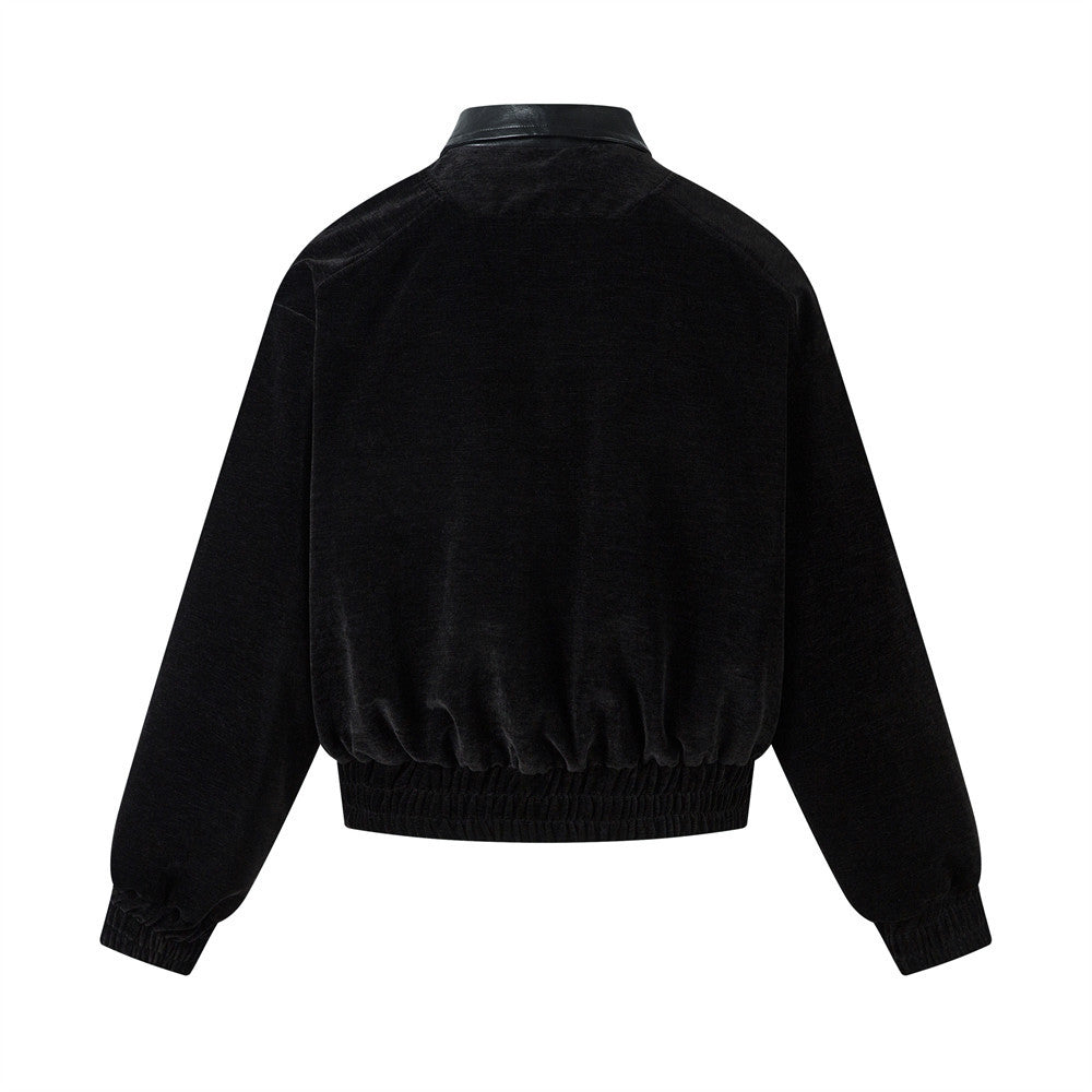 Streetwear Cool Stylish Faux Leather Collar Jacket