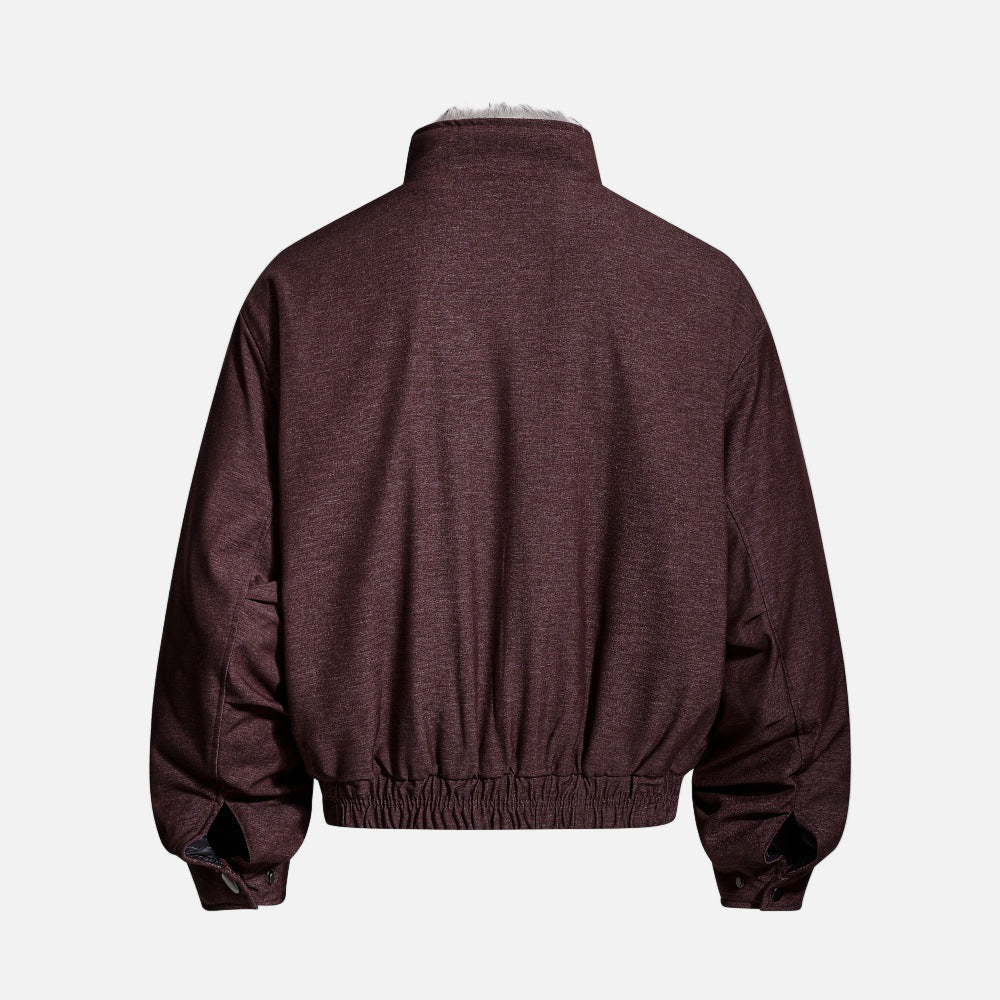 Trendy Lined Thickened Collar Faux Furr Padded Jacket