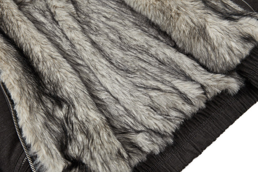 Trendy Lined Thickened Collar Faux Furr Padded Jacket