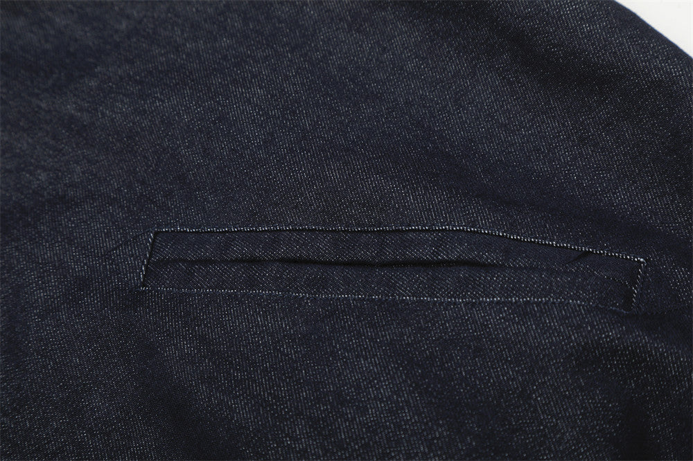 Streetwear Airplane Buckle Design Denim Jacket