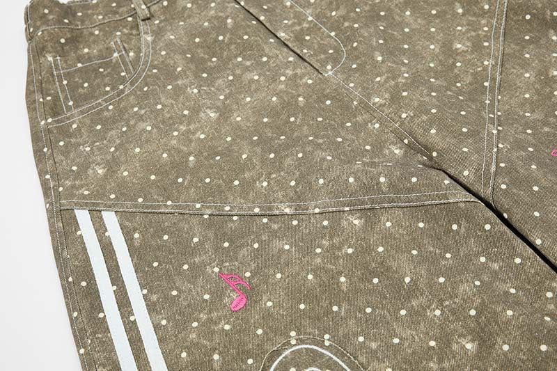 Faded Polka Dot Wide Leg Pants
