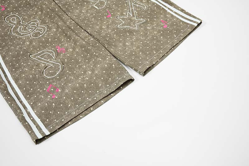 Faded Polka Dot Wide Leg Pants