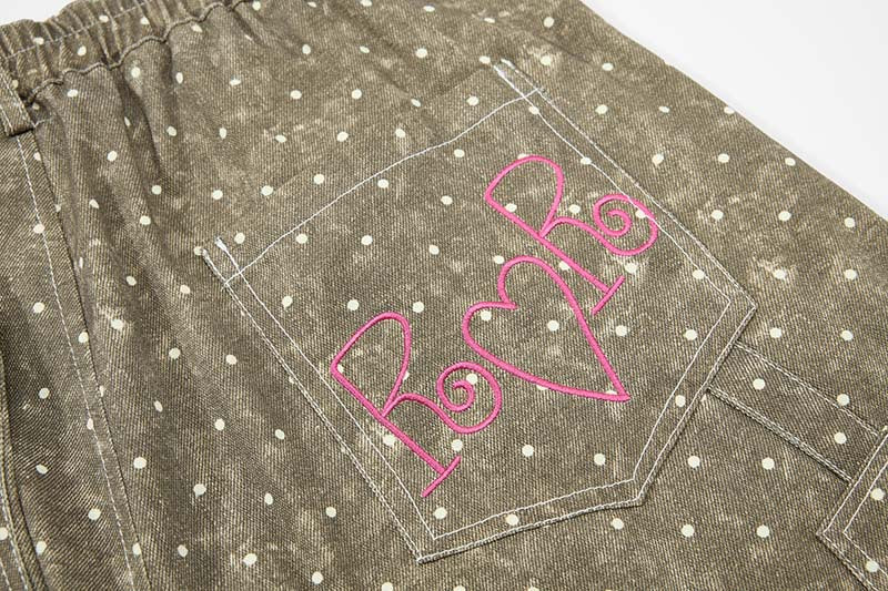 Faded Polka Dot Wide Leg Pants