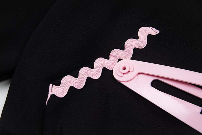 Star Appliqué Color-Block Zip Hoodie