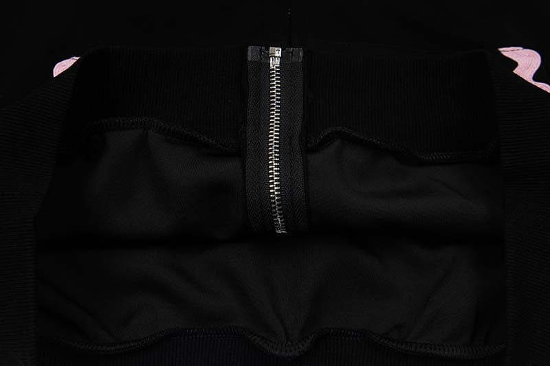 Star Appliqué Color-Block Zip Hoodie