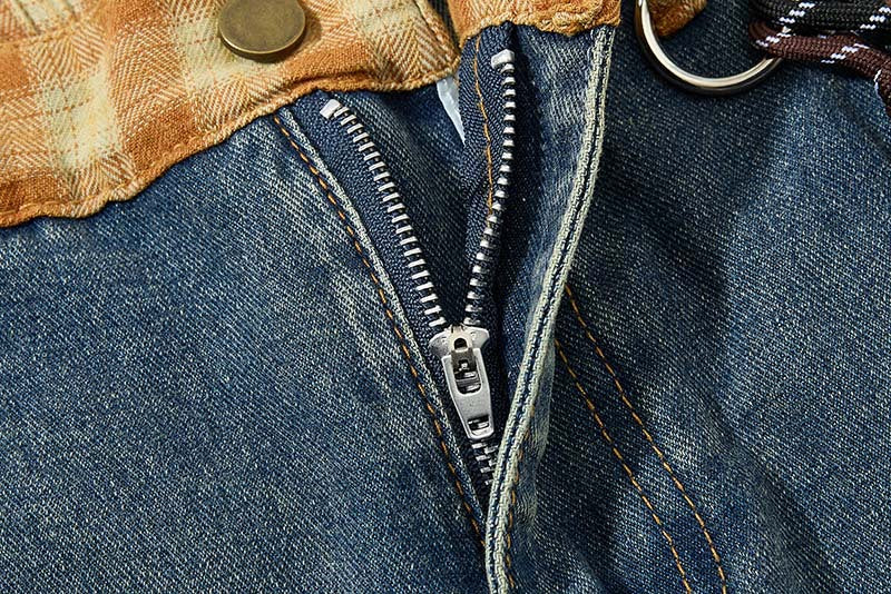 Colorful Wide-Leg Cargo Denim Pants