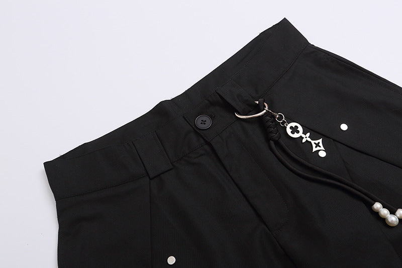 High-Waisted Wide-Leg Shorts