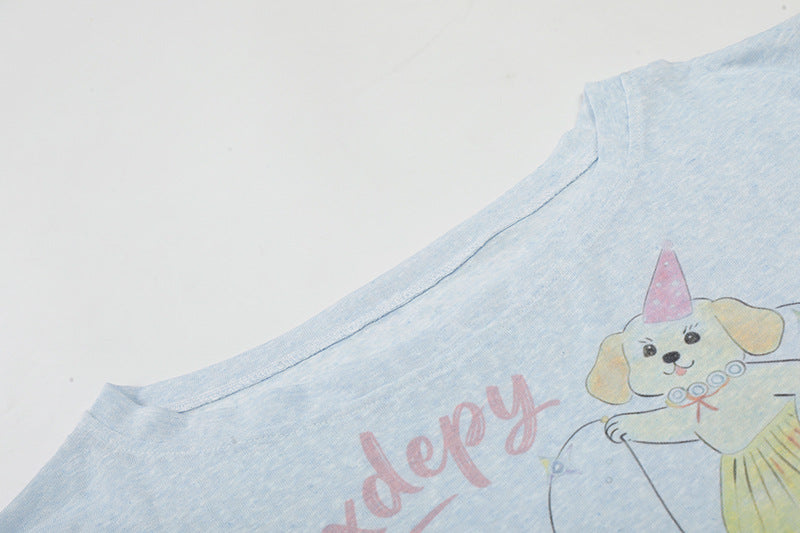 T-shirt à manches longues avec motif chien de dessin animé