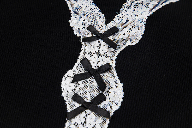 Lace-Detail V-Neck Top