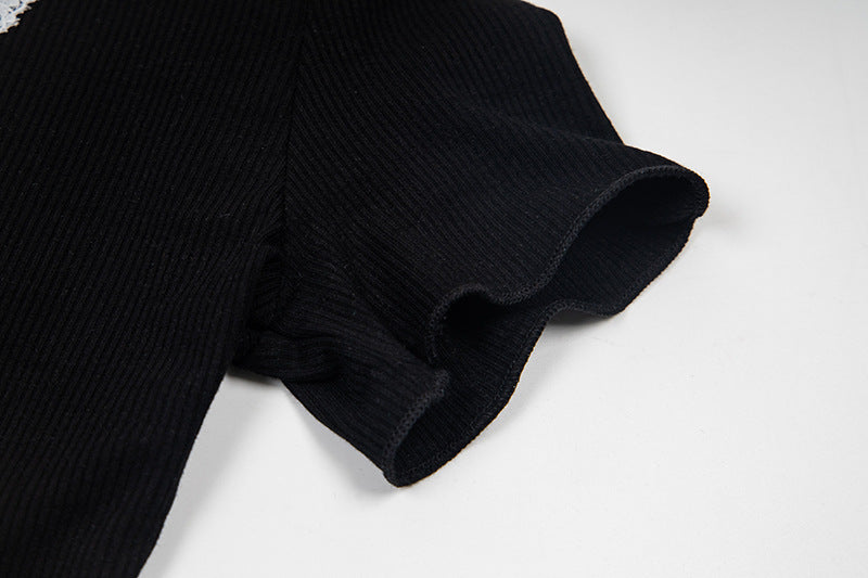 Lace-Detail V-Neck Top