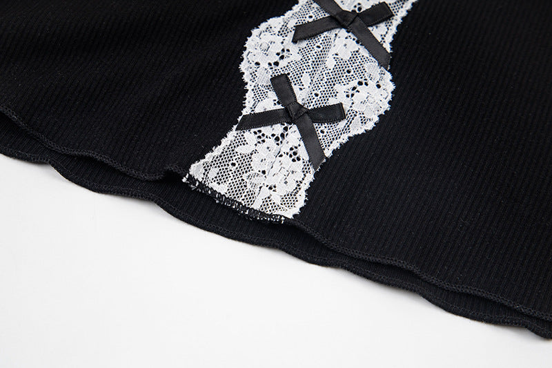 Lace-Detail V-Neck Top
