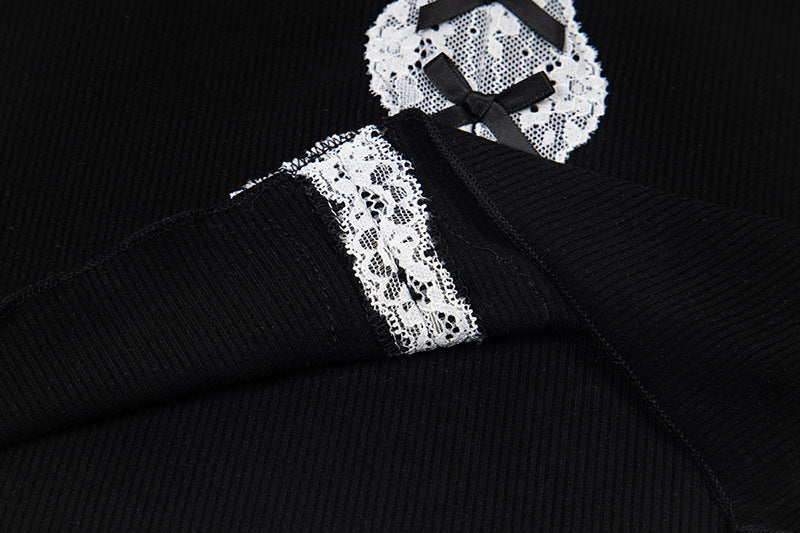 Lace-Detail V-Neck Top