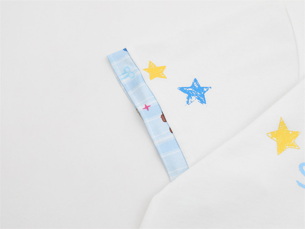 Crayon Print Gingham Collar Shirt