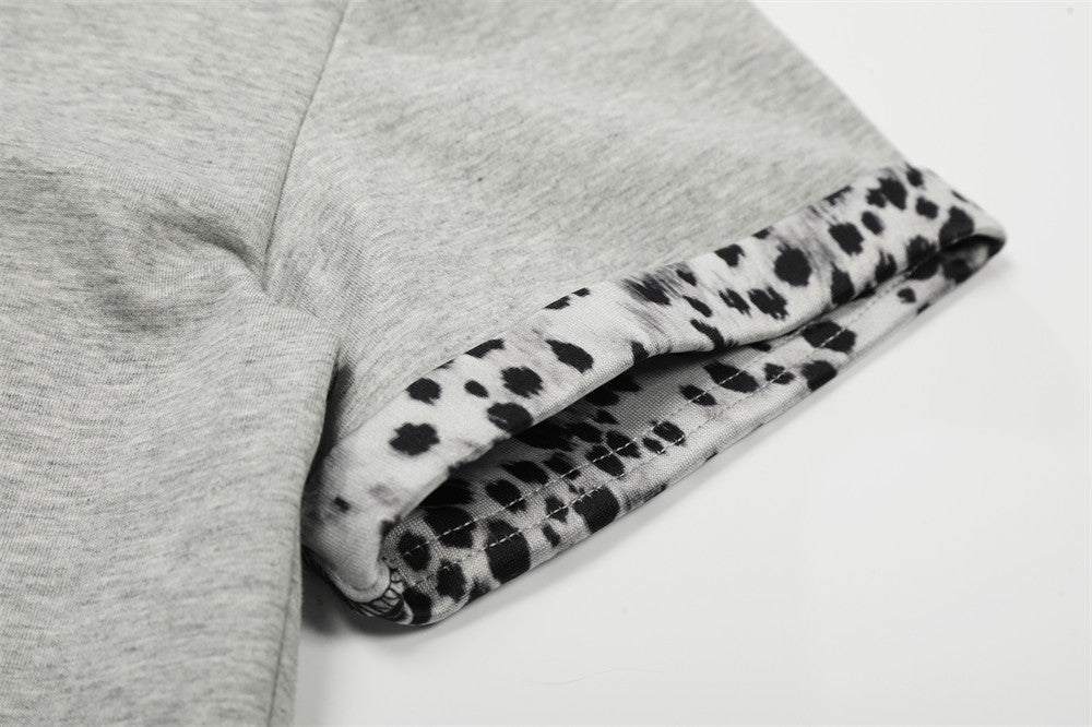 Leopard Print Half-Zip Polo Shirt