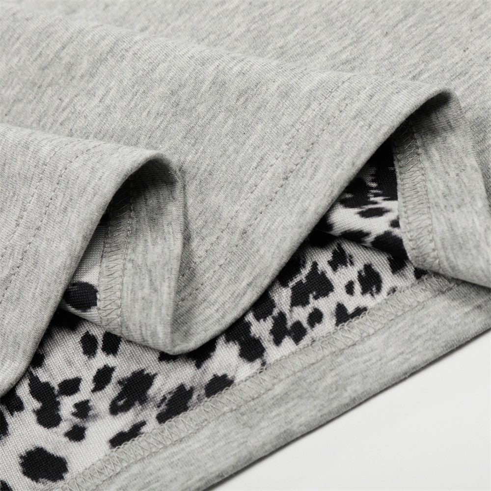 Leopard Print Half-Zip Polo Shirt