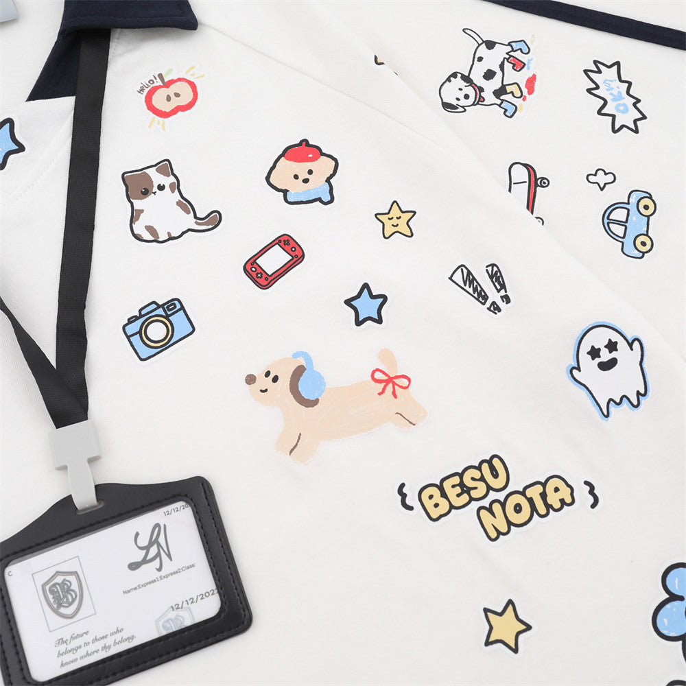 Cartoon Graphics Polo Shirt – Short Sleeve