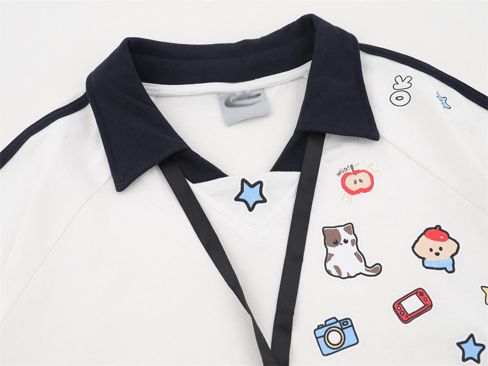 Cartoon Graphics Polo Shirt – Short Sleeve