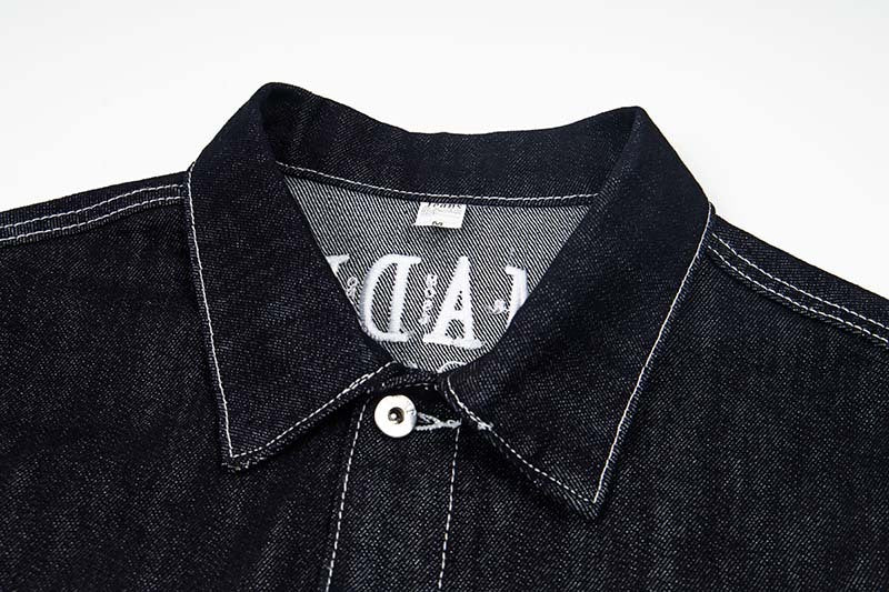 Oversized Denim Jacket with Bold Embroidery