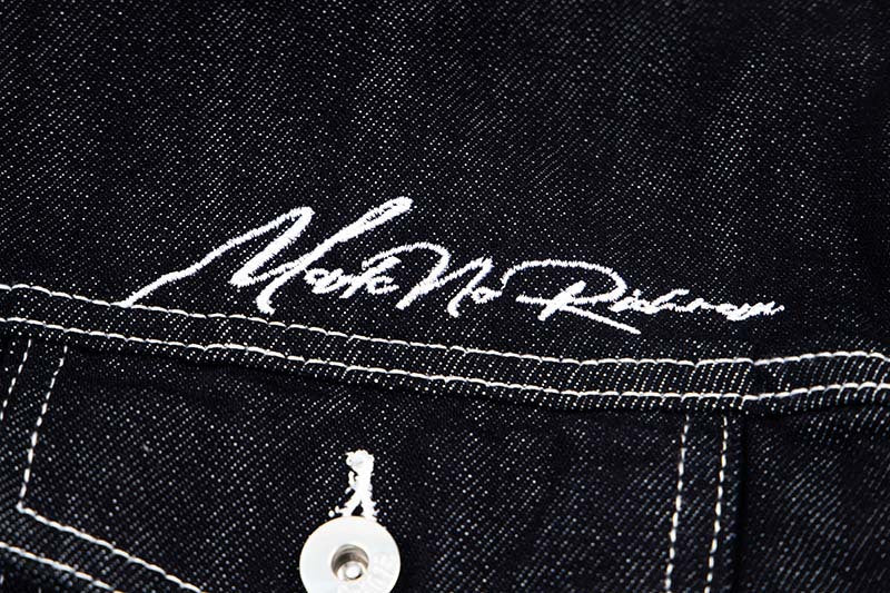 Oversized Denim Jacket with Bold Embroidery