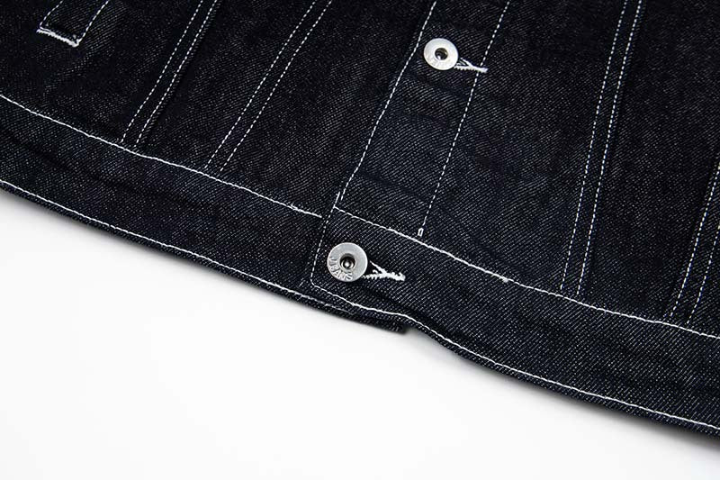 Oversized Denim Jacket with Bold Embroidery