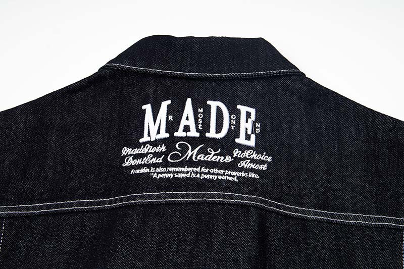Oversized Denim Jacket with Bold Embroidery