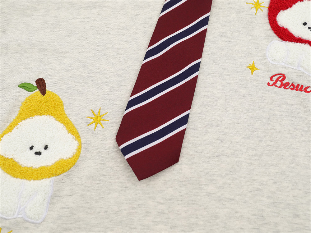 Poloshirt mit Cartoon-Stickerei – lockere Passform