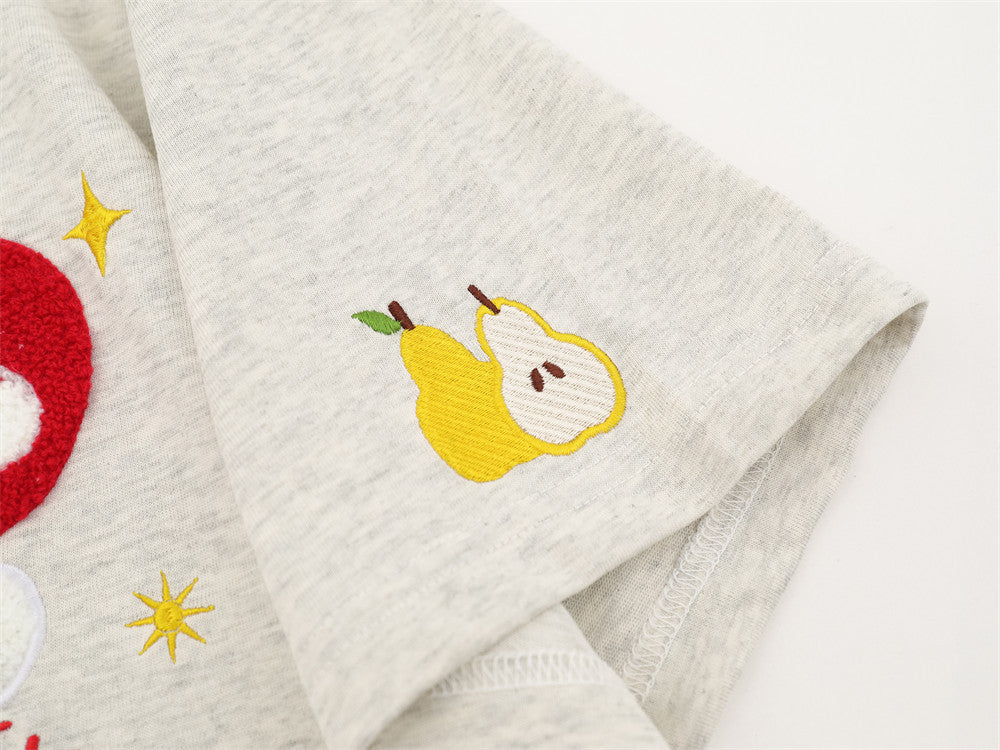 Poloshirt mit Cartoon-Stickerei – lockere Passform