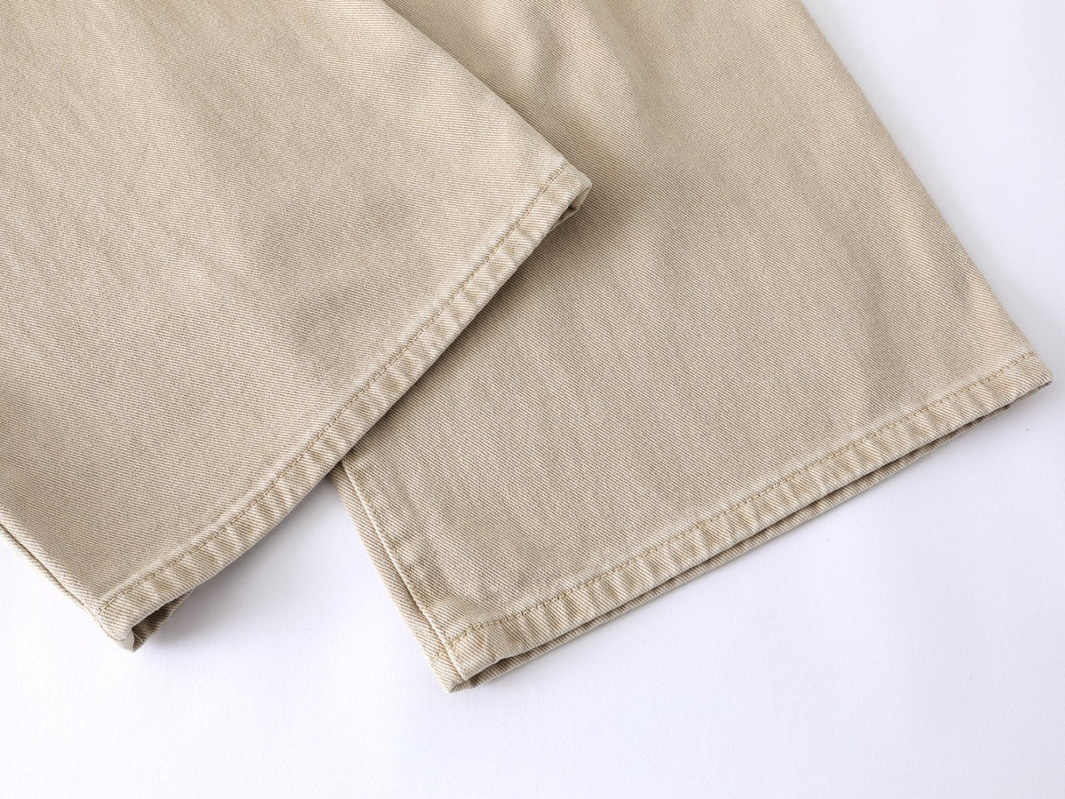 DAXUEN Beige high-waisted wide leg trousers
