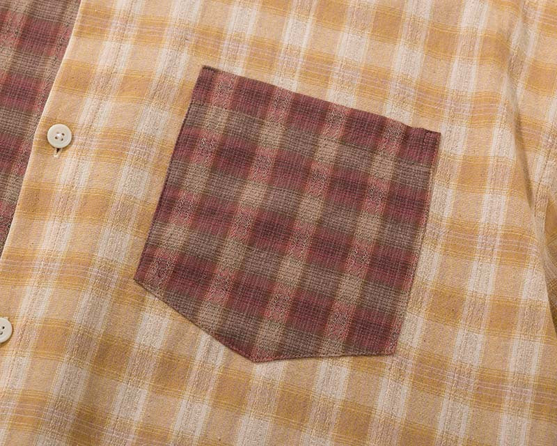 Langärmliges Hemd mit Patchwork-Karomuster