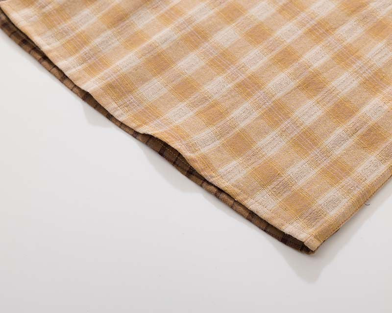 Langärmliges Hemd mit Patchwork-Karomuster