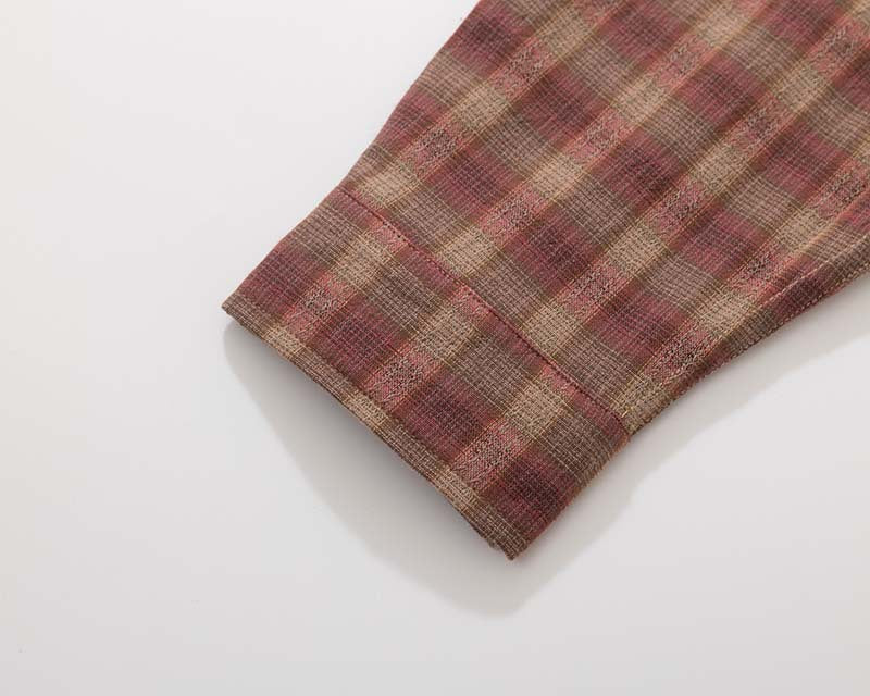 Langärmliges Hemd mit Patchwork-Karomuster
