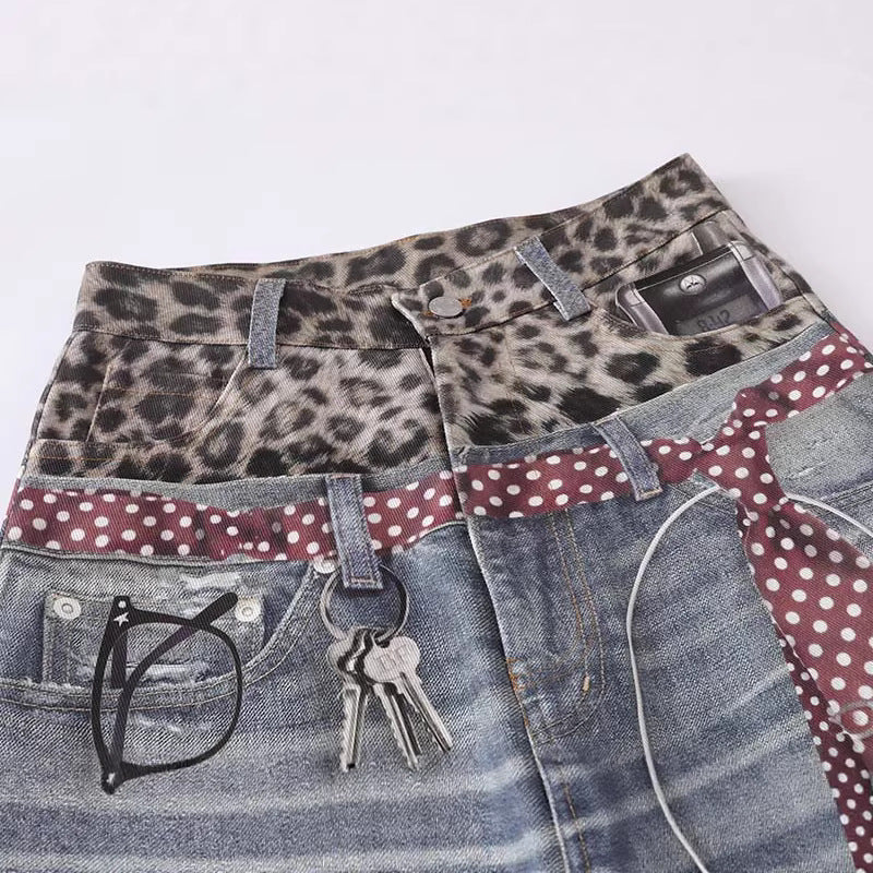 Trompe-l'Oeil High-Waisted Jeans