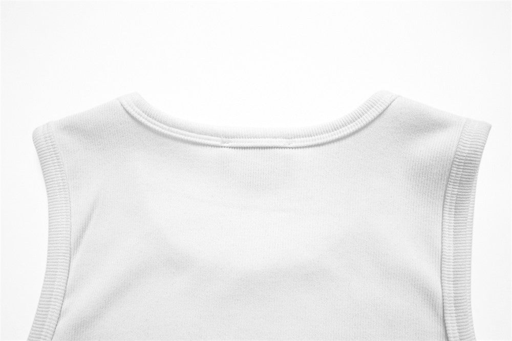 Geripptes, schmal geschnittenes Tanktop