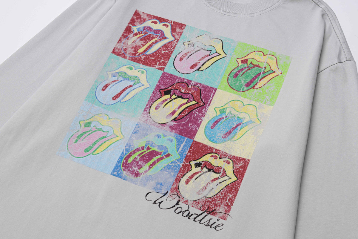 Madxmarx Pop Art Tongue Graphic Long Sleeve Tee