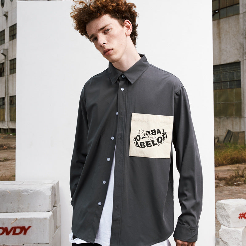 Patchwork Oversize Long Sleeve Shirt