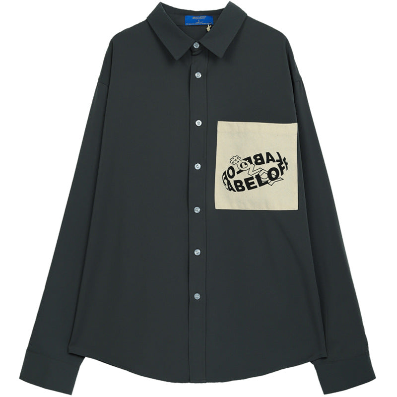 Patchwork Oversize Long Sleeve Shirt