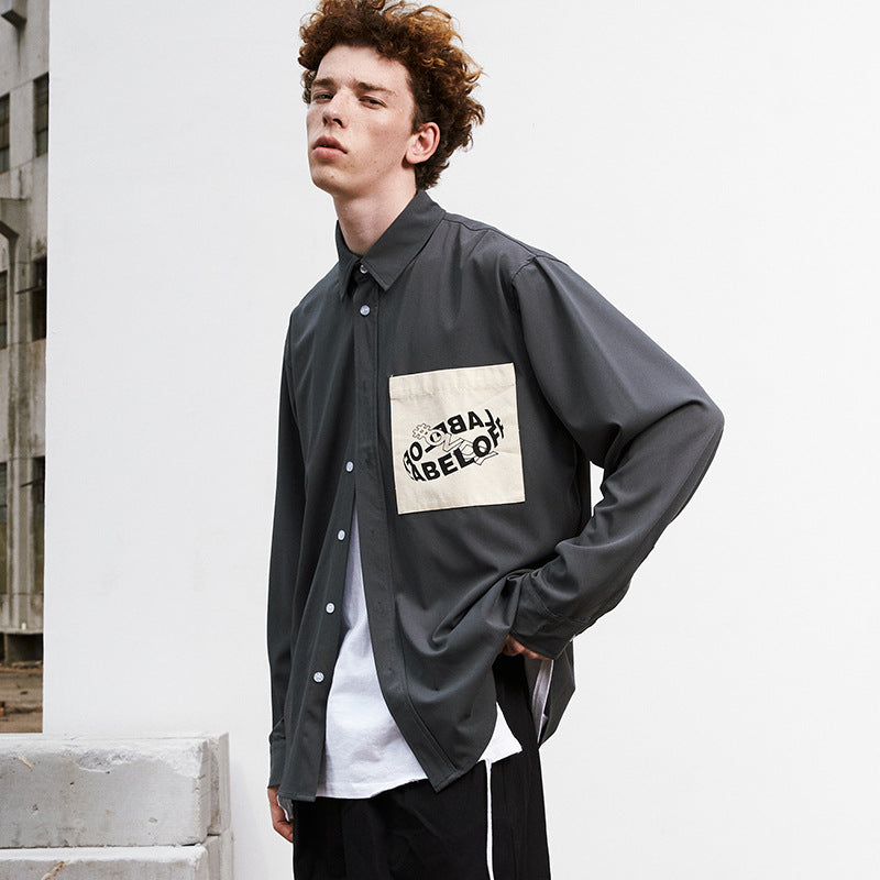 Patchwork Oversize Long Sleeve Shirt