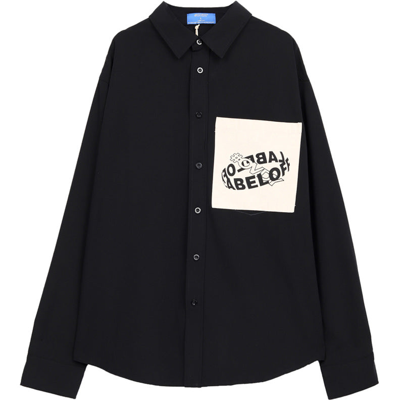 Patchwork Oversize Long Sleeve Shirt