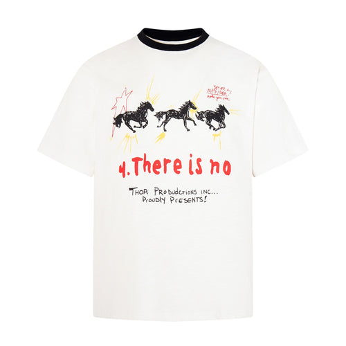 Madxmarx “Number Nine Horses” Graphic T-Shirt - M / White