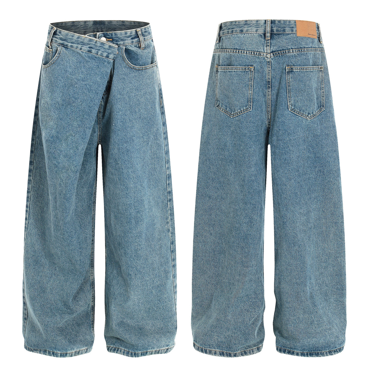Pantalon large en jean à taille asymétrique Madxmarx