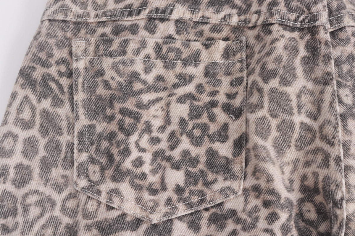 Madxmarx Leopard Cargo Baggy Jeans